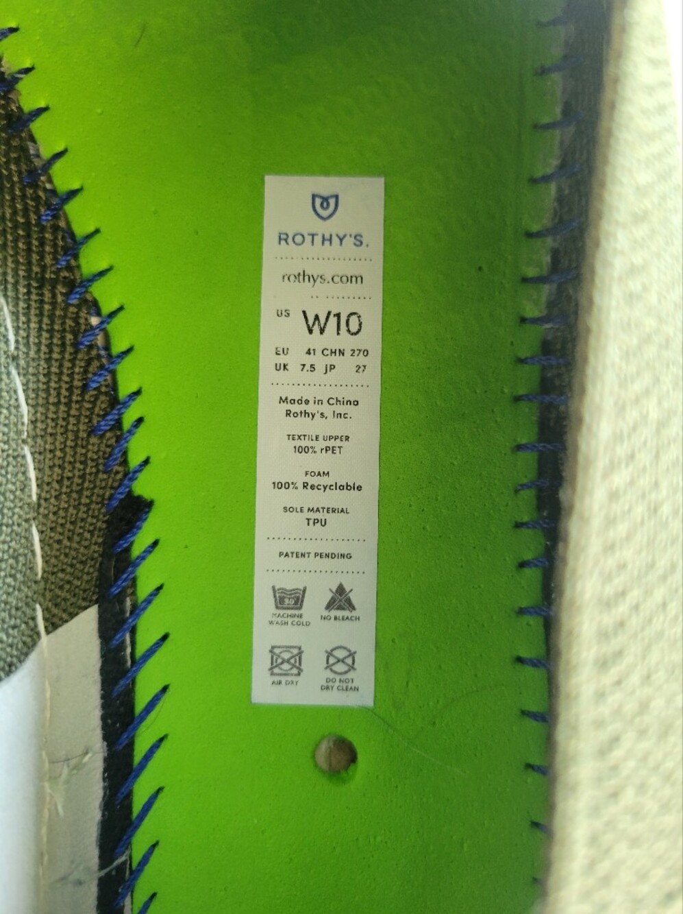 Rothy's Womens Olive Slip-On Sneakers - Picture 5 of 5